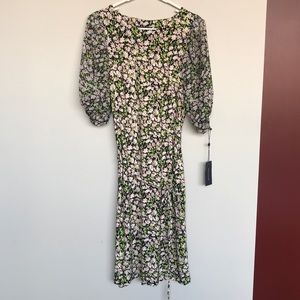 NWT Tommy Hilfiger Floral Puff Sleeve Midi Dress Size 6